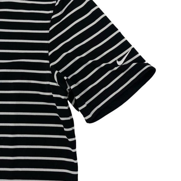 Nike Golf Men’s Size Small Icon Stripe Polo Shirt Black white NWT - Picture 6 of 12